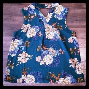 Sleeveless floral blouse